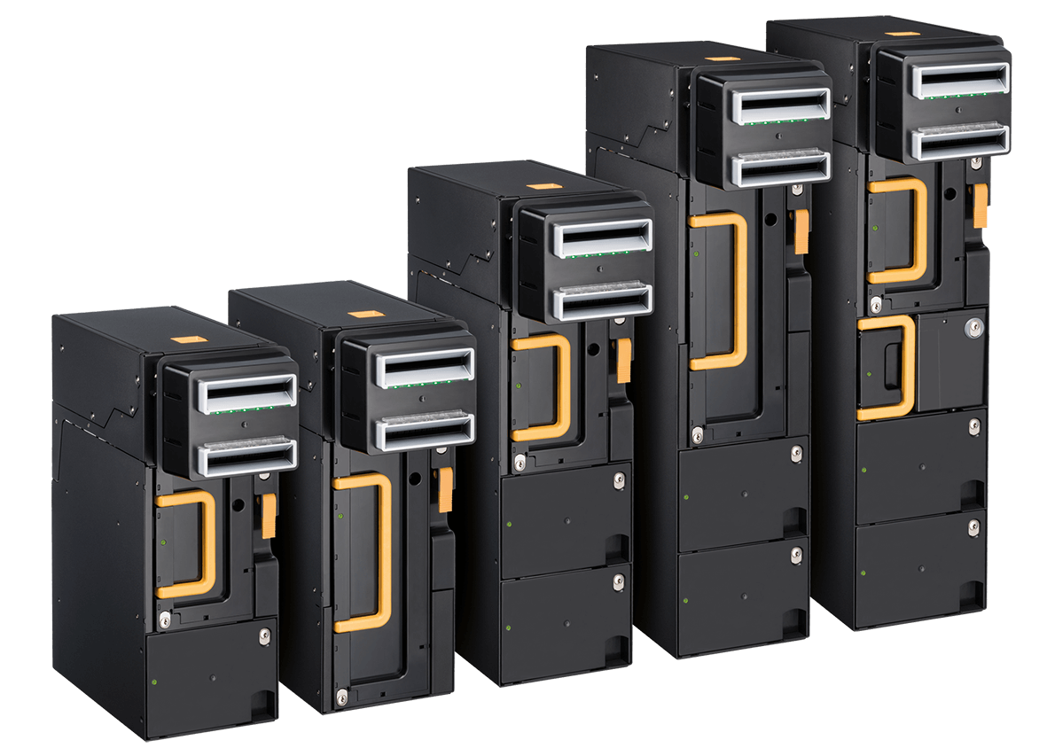 CI Note Line banknote acceptor – modular design with multiple configurations for Transport, Retail, and Banking sectors, featuring high acceptance rates, secure banknote validation, and easy maintenance
